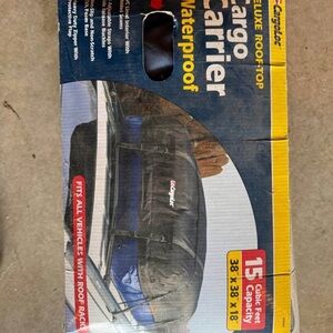 Deluxe Waterproof Rooftop Cargo Carrier - Black with Blue Accents